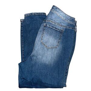 Torrid Plus Size Girlfriend Jeans Womens 16 25 Blue Denim Stretch Light Wash